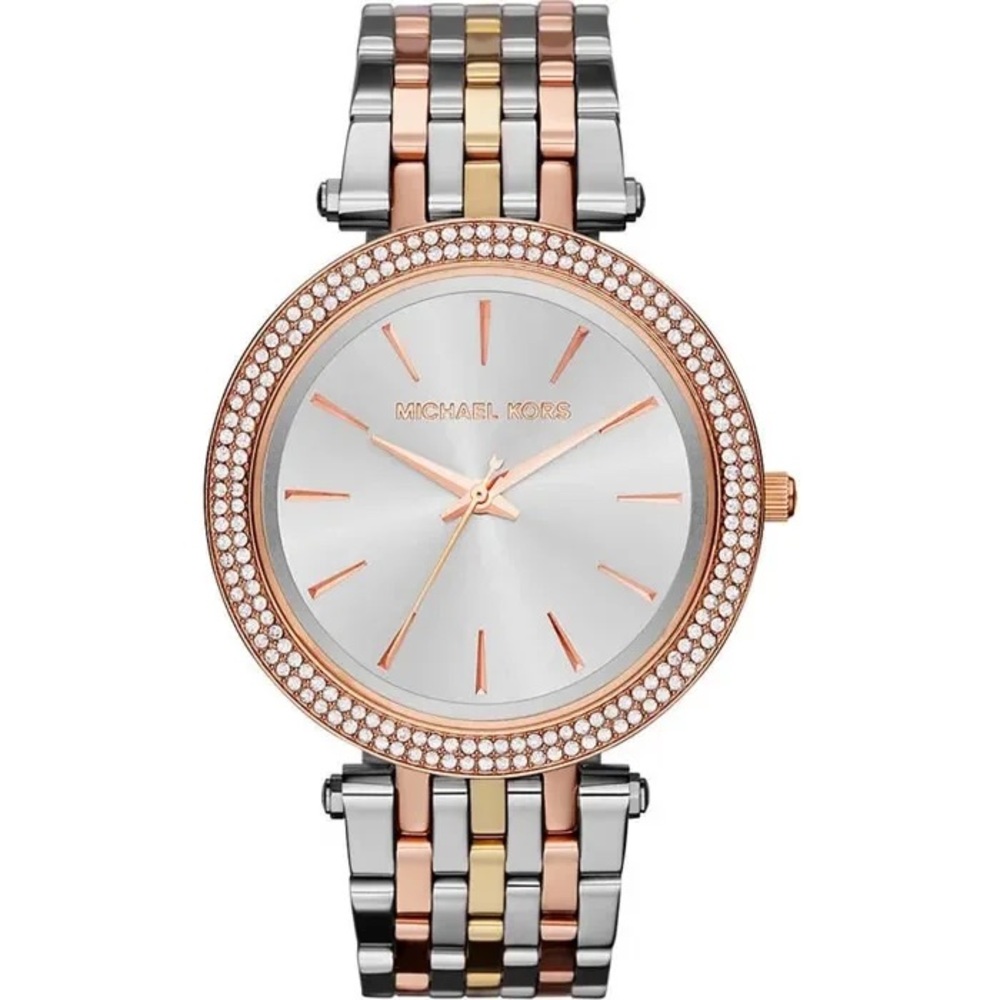 Michael Kors Silver and Rose Gold Women's Watch
